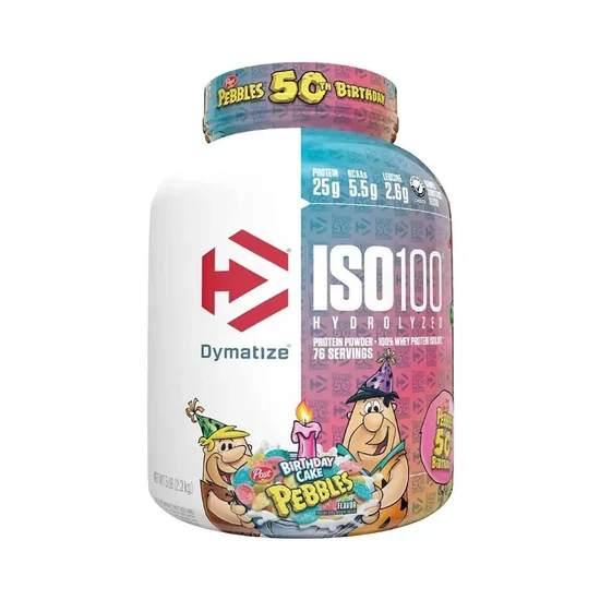 Foto do Produto Whey Dymatize ISO 100 Birthday Cake Pebbles 2.3KG