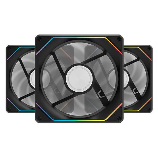 Foto do Produto Cooler Fan de Gabinete Kit com 3, Aigo Darkflash G16, ARGB 3-pinos/PWM 4-pinos, 120mm, sem Controlador, Preto