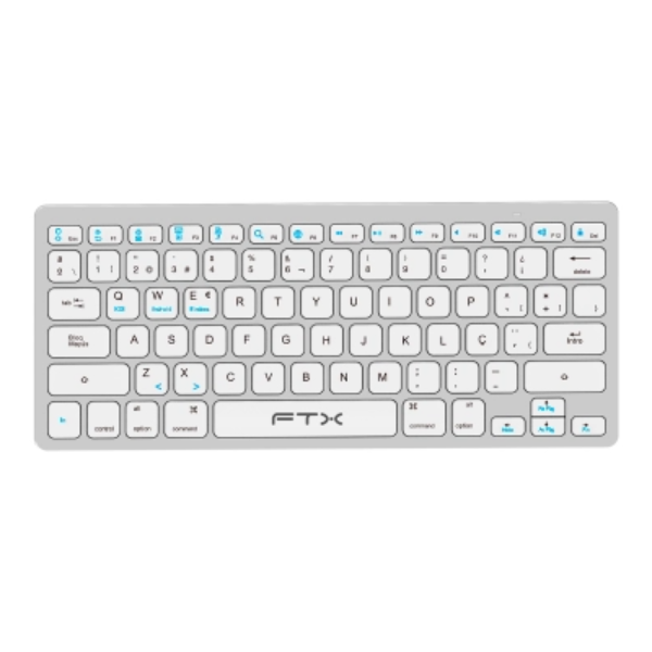 Foto do Produto Teclado FTX FTXB1000 Sem Fio Ultra Slim / Com Bluetooth / Portugues - Cinza