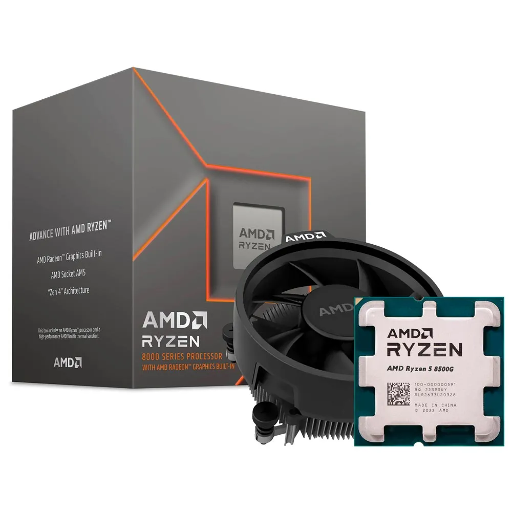 Foto do Produto AMD CPU AM5 RYZEN 5-8500G METAL 5.0HZ 22MB 100-100000931BOX SILVER