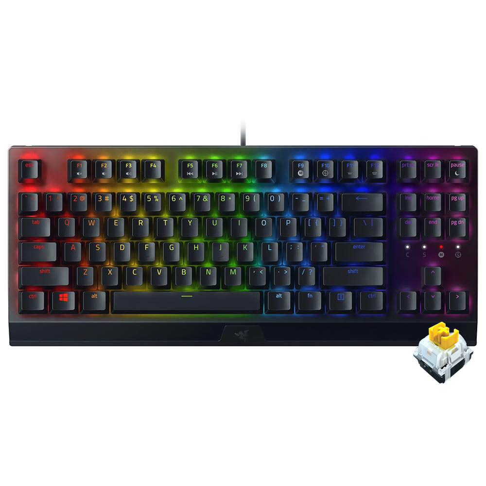 Foto do Produto Teclado Gamer Mecanico Razer Blackwidow V3 Tenkeyless USB / RGB / Ingles - Preto (RZ03-03491800-R3M1)