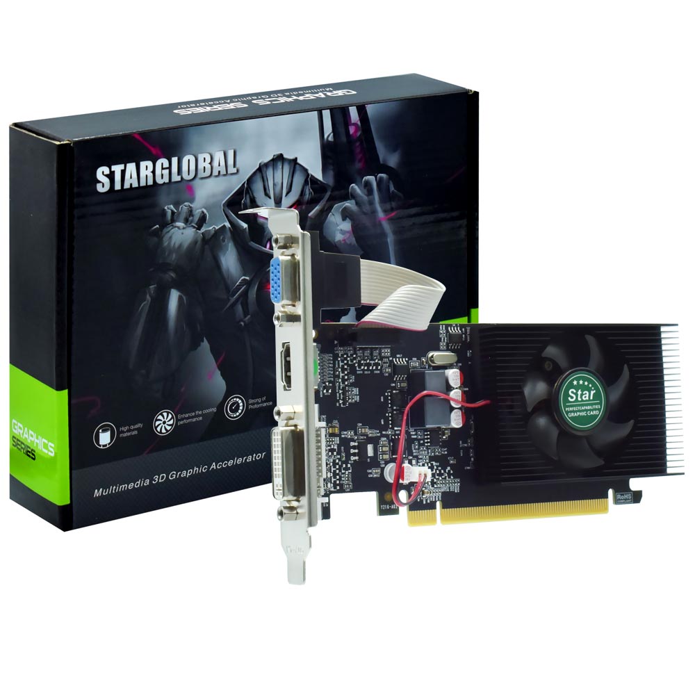Foto do Produto Placa de Vídeo Star Nvidia 1GB GeForce GT220 DDR3 - LOW PROFILE GT220-GRAPHIC
