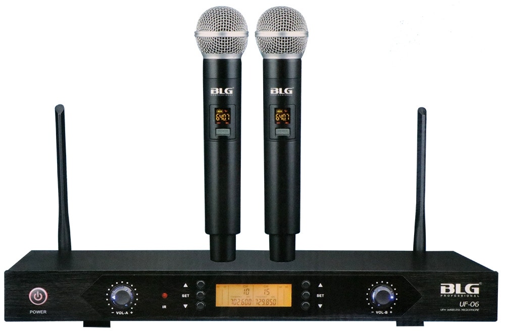 Foto do Produto Microfone sem Fio Duplo BLG UHF DSP - UF-06