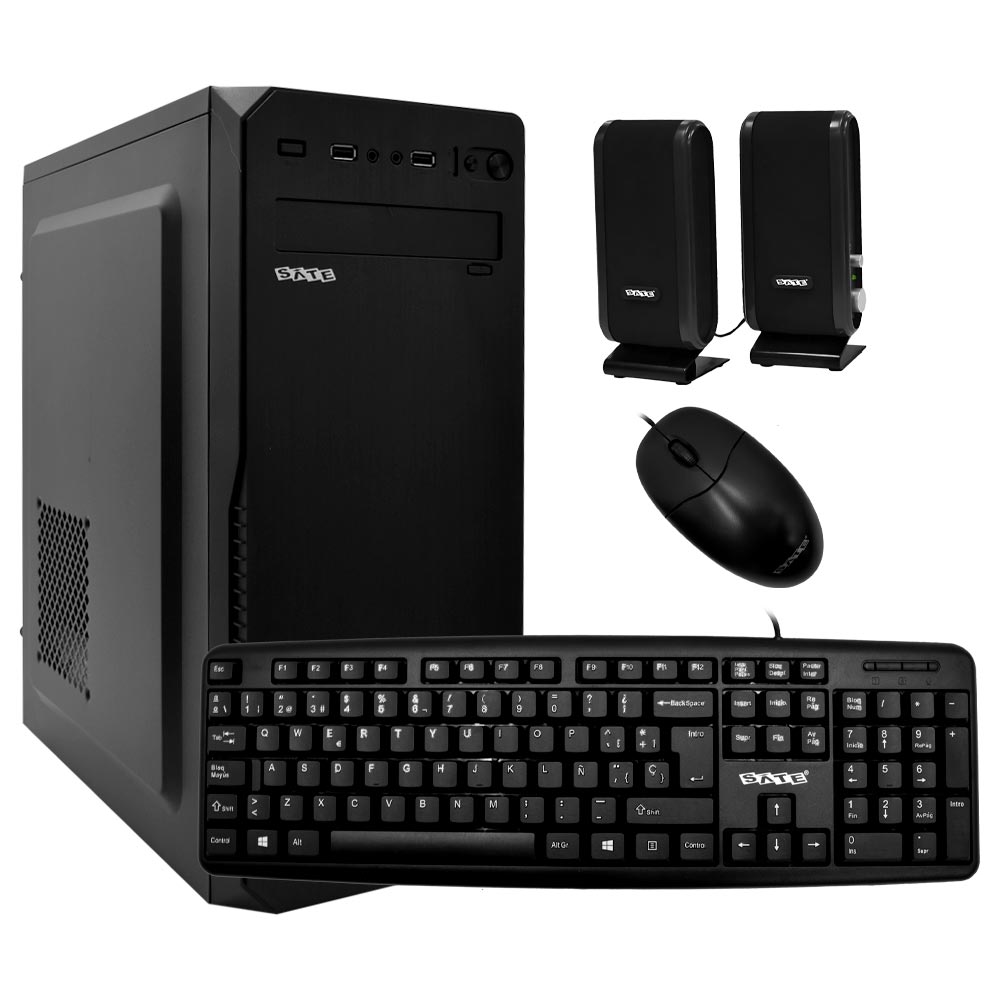 Foto do Produto Gabinete Kit Satellite K701 Fonte 200W / Speaker / Mouse / Teclado espanhol - Preto