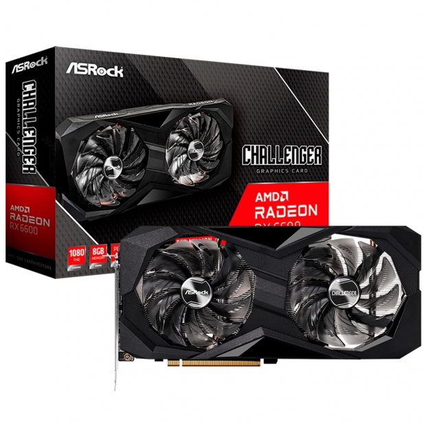 Foto do Produto Placa de Vídeo ASRock AMD Radeon RX6600 Challenger D, Dual, 8GB GDDR6, 128-bit, 90-GA2RZZ-00UAN