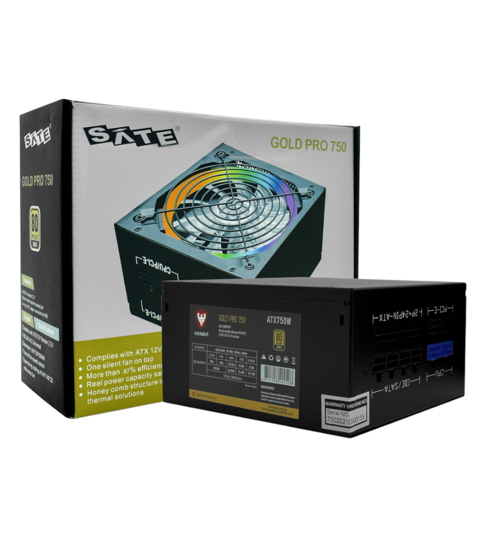 Foto do Produto FONTE 750W ATX SATELLITE GOLD PRO 750 80 PLUS GOLD BIVOLT