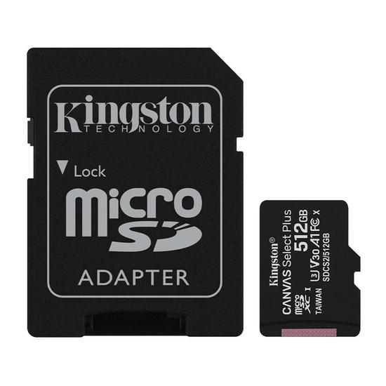 Foto do Produto Cartão de Memória Kingston Canvas Select Plus Micro SDXC 512GB Classe 10