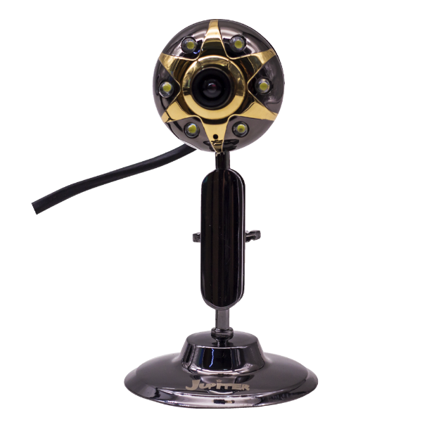 Foto do Produto Webcam Jupiter JP-C1200 Com Microfone / 5.1 Pixel / USB - Cinza/Dourado