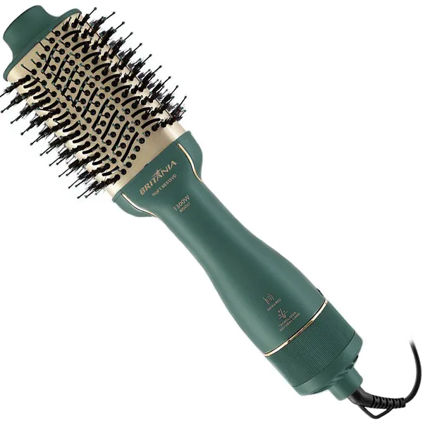 Foto do Produto Escova Elétrica Britânia SOFT BES13VD com 1.300 watts 127 - 220 V ~ 50/60 Hz - Verde/Dourada