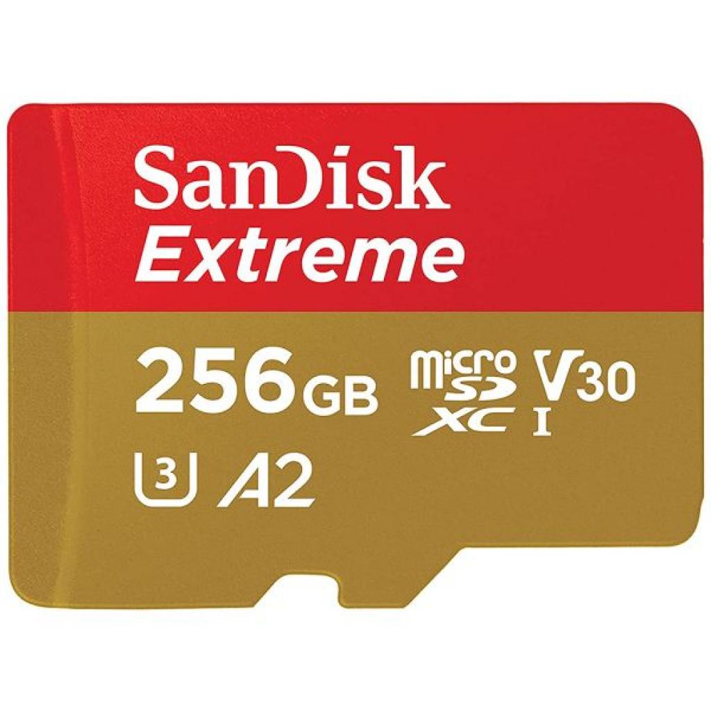 Foto do Produto Cartao De Memoria SD Micro 256GB Sandisk Extreme 190-130 Mb/S