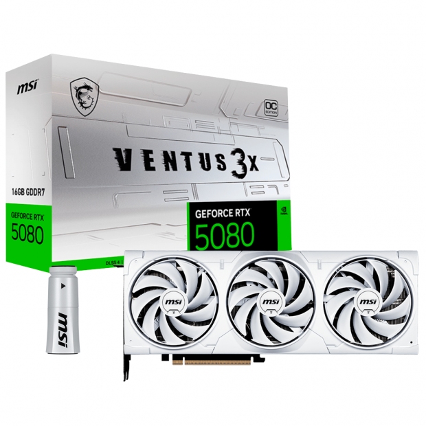 Foto do Produto Placa de Vídeo MSI RTX5080 Ventus 3X OC WHITE, 16GB 2655Mhz, 256BIT GDDR7, DP, HDMI, 912-V531-202
