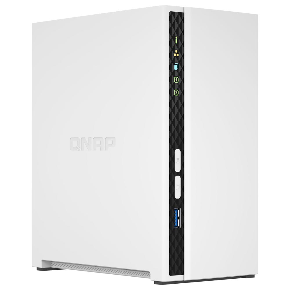 Foto do Produto Servidor Nas Storage QNAP TS-233 ARM Cortex-A55 de 2.0GHz / 2GB de RAM / 2 Baias / USB / LAN - Branco