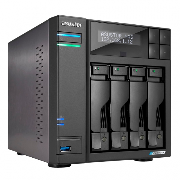 Foto do Produto SERVIDOR NAS ASUSTOR AS6704T QC 2.0/4BAY/4GB/4 M.2 2-GBLAN/2USB3.