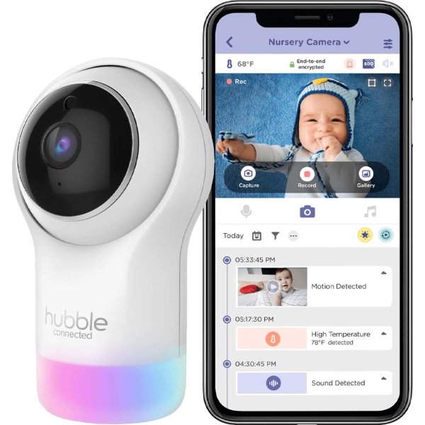 Foto do Produto Baba Eletronica Baby Call Hubble Connected Nursery PAL Glow / Wi-Fi - Branco