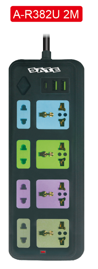 Foto do Produto FILTRO DE LINHA SATE A-R382U 8 TOMADAS 2M