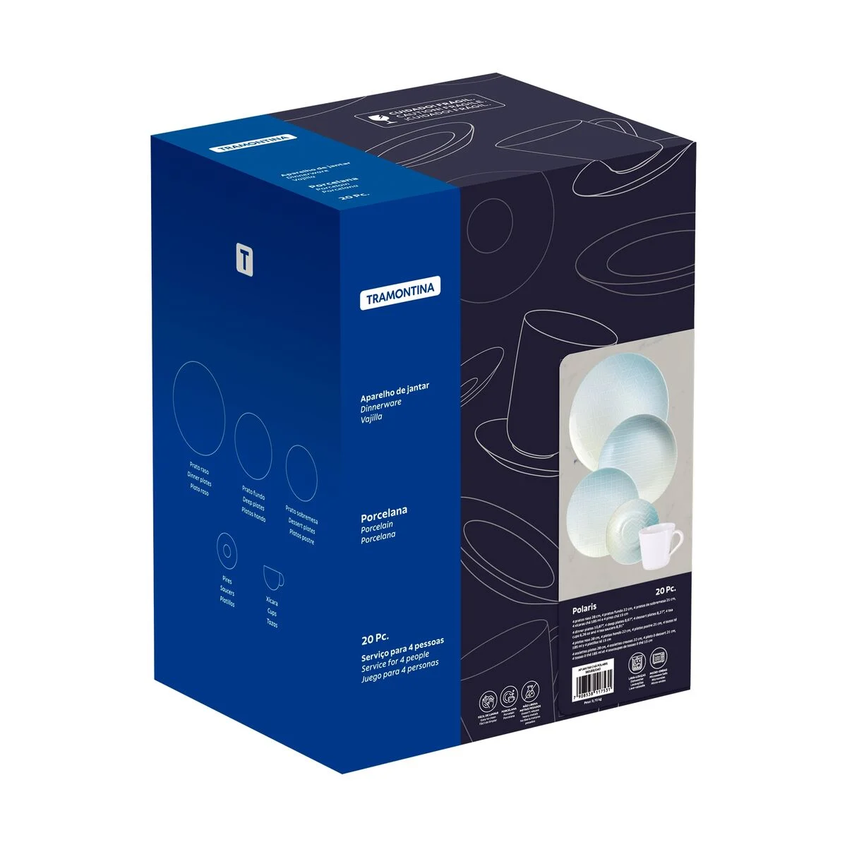 Foto do Produto TRAMONTINA JUEGOS DE PLATOS COLECION POLARIS 20 PIEZAS PORCELANA