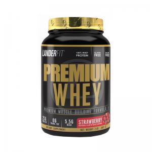 Foto do Produto Whey Protein Whey Premium Landerfit 2lb 907gr Strawberry