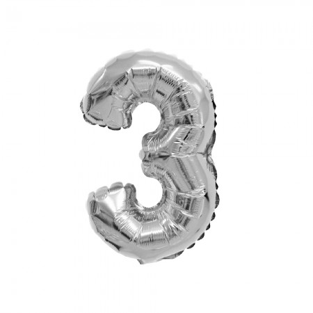 Foto do Produto Balao Numero 3 Prata 16 Polegadas