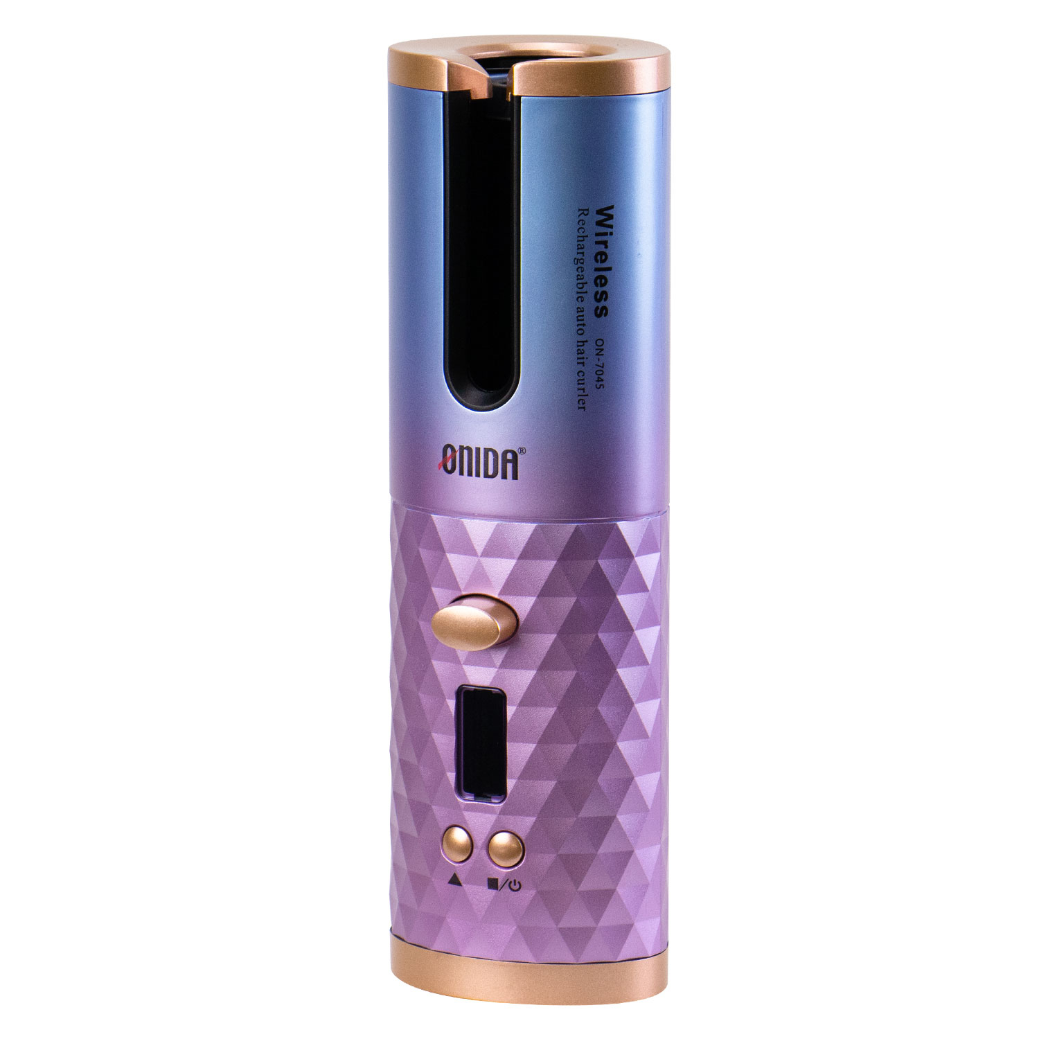 Foto do Produto Modelador de Cachos Onida ON-7045 - 34W - 200°C - Sem Fio - Roxo e Azul