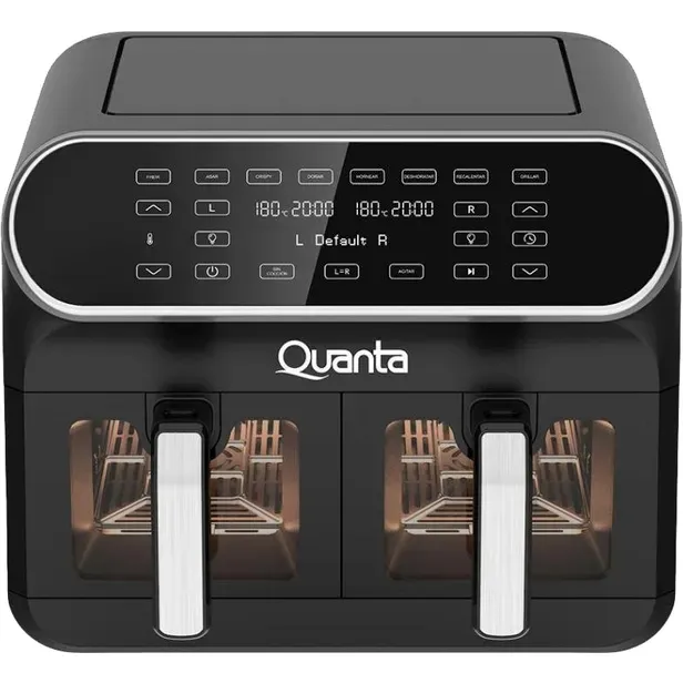 Foto do Produto QUANTA FREIDORA AIRFRY QTAFS80 DUAL 4+4L/2400W/110V SEDA 110V NEGRO
