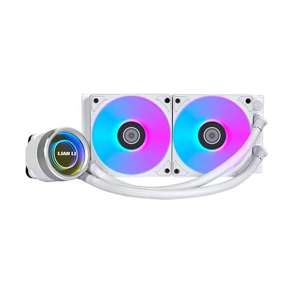Foto do Produto Water Cooler CPU Lian Li GA II TRINITY 240 GA2T24W Liquid, ARGB, Branco, 240MM, Intel 115X/1200/1700, AMD AM4/AM5