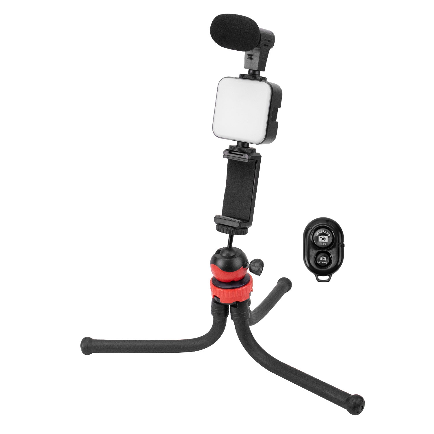 Foto do Produto Bastão de Selfie Satellite A-RM900G - Com Luz LED e Microfone - Bluetooth - Tripé - Preto