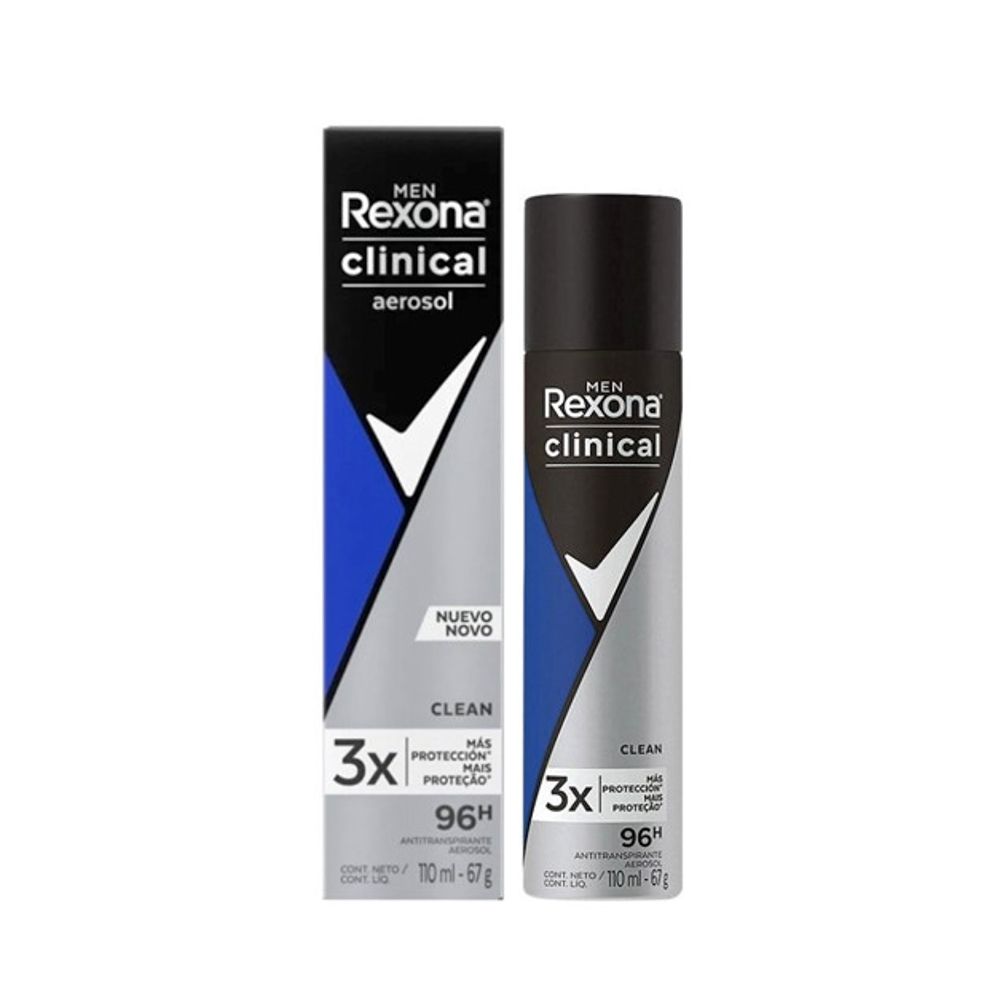 Foto do Produto DEO MASCULINO REXONA CLINICAL CLEAN 3X 110ML
