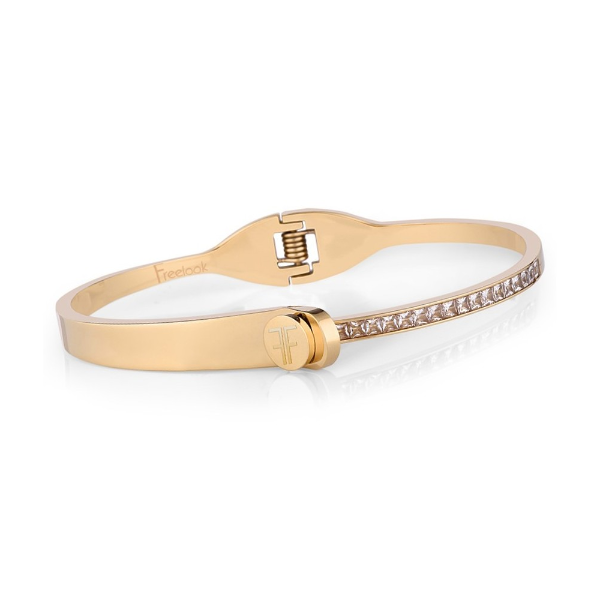 Foto do Produto Pulseira Feminina Freelook FRJ.3.3004-3 de aço inoxidável - Dourado