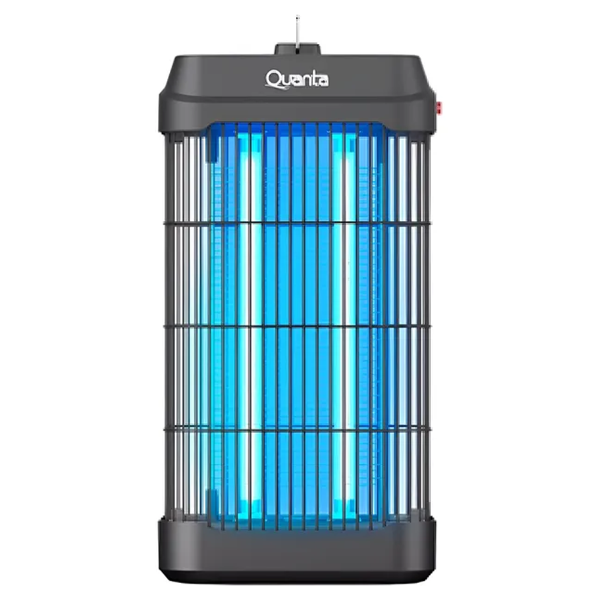 Foto do Produto Mata Insetos Eletrico Quanta QTMIE16 / 2300W / 360° / 2 Lampadas UV (2x8W) / 220V ~ 50Hz - Preto