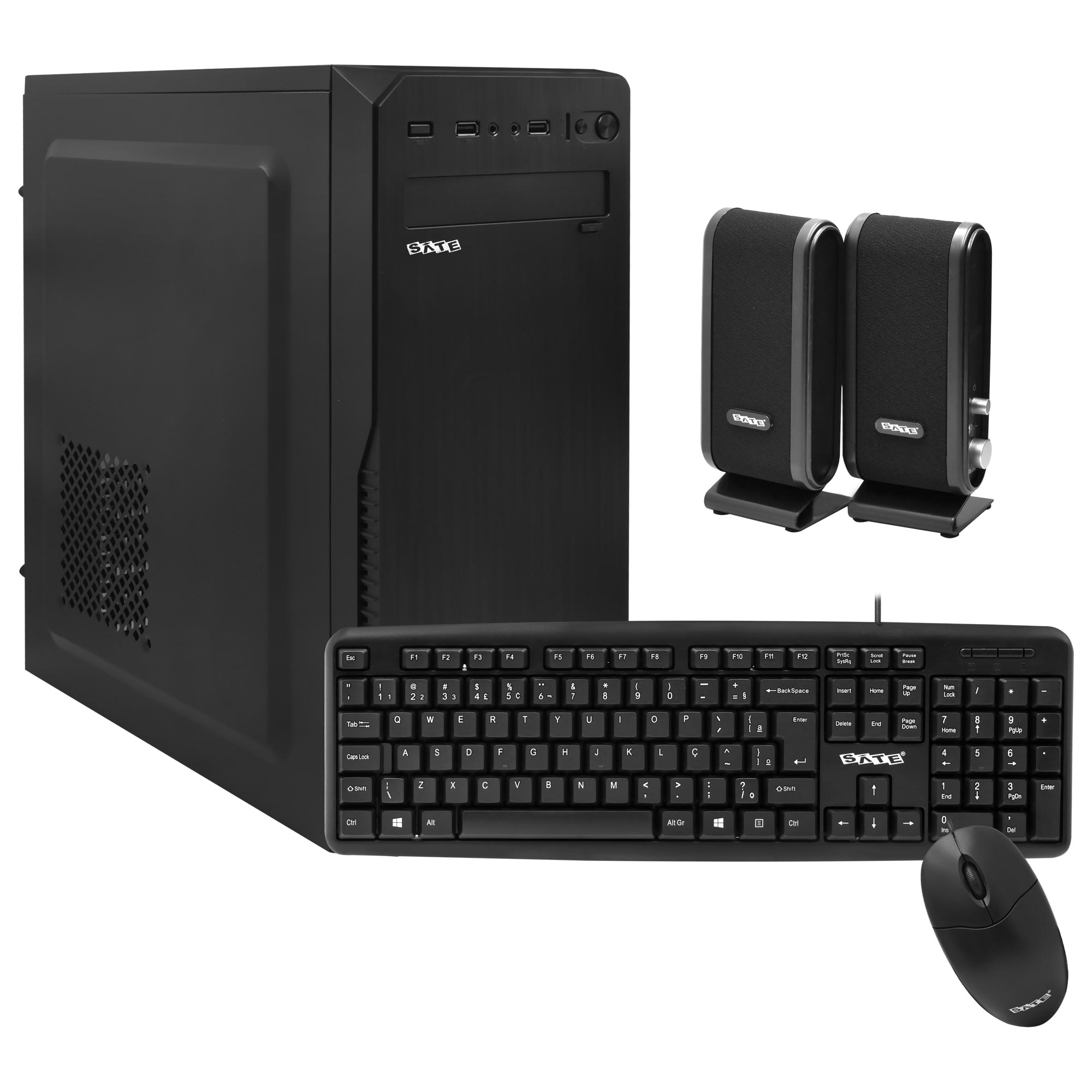 Foto do Produto Gabinete Kit Satellite K701 Fonte 200W / Speaker / Mouse / Teclado portugues - Preto