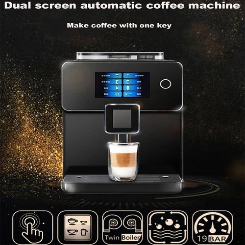 Foto do Produto Cafeteira Expresso DLux A10 Preta 220V Totalmente Automático Dual Touch Screen, Moem Café na hora, Cappucinno ,Leite , café expresso (excelente qualidade e preço perfeito)