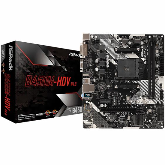 Foto do Produto Placa Mãe Asrock B450M-HDV R4.0 AMD Soquete AM4