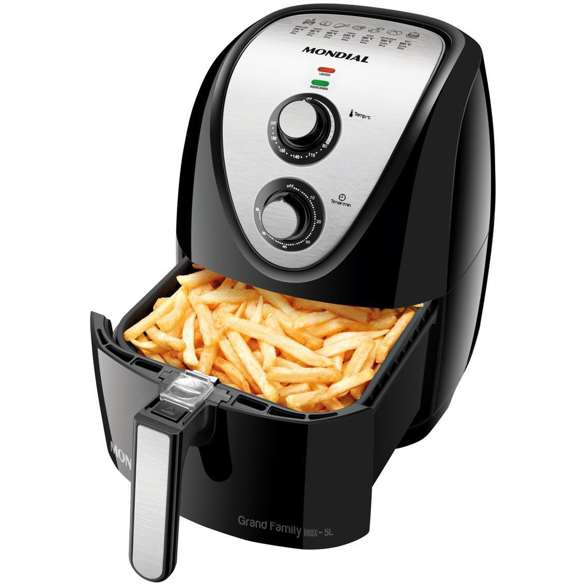 Foto do Produto Fritadeira Elétrica Mondial Air Fryer AFN-50BI - 1900W - 5L - 220V - Preto