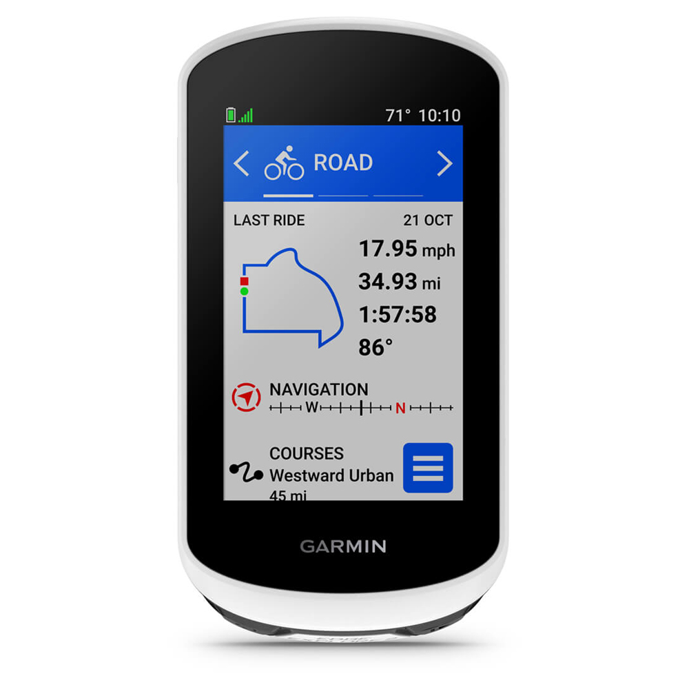 Foto do Produto GPS Garmin Edge Explore 2 010-02703-00 com IPX7 / Tela 3.0 TFT / 16GB / Bluetooth - White/Black