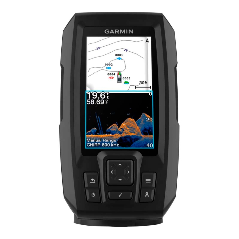 Foto do Produto GPS Garmin STRIKER Vivid 4CV 010-02550-01 - Com Transdutor - À Prova D'água - 5'' - Preto