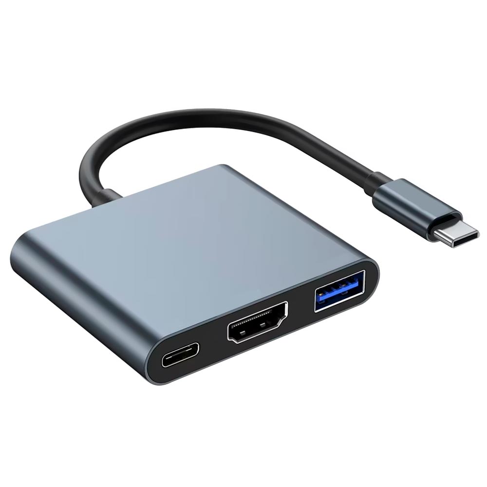 Foto do Produto Hub USB-C 3.1 Satellite A-HUBC56 3 Portas / HDMI / USB 3.0 / USB-C Femea - Cinza