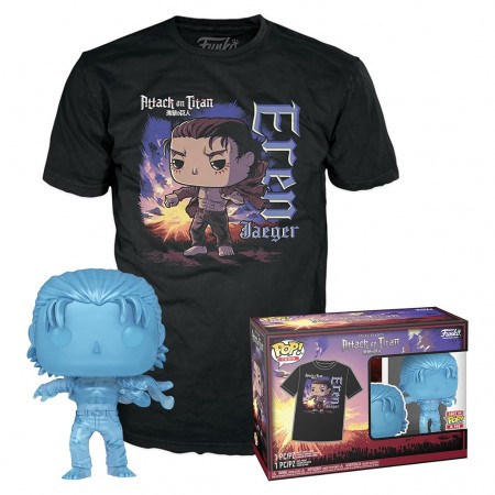 Foto do Produto FUNKO POP ATTACK ON TITAN EREN MARKS + TEES BUNDLE *S* 69101
