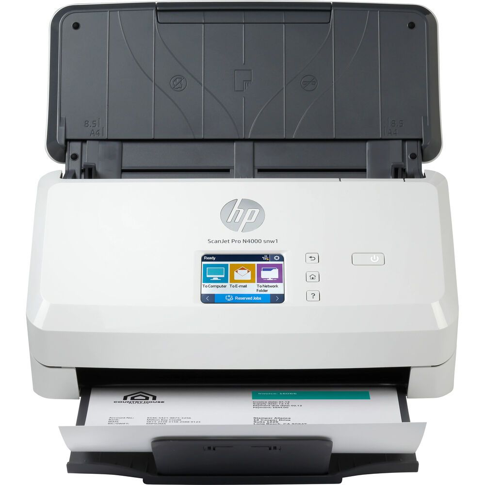 Foto do Produto Scanner HP ScanJet Pro N4000 snw1 USB/Rede/Wi-Fi