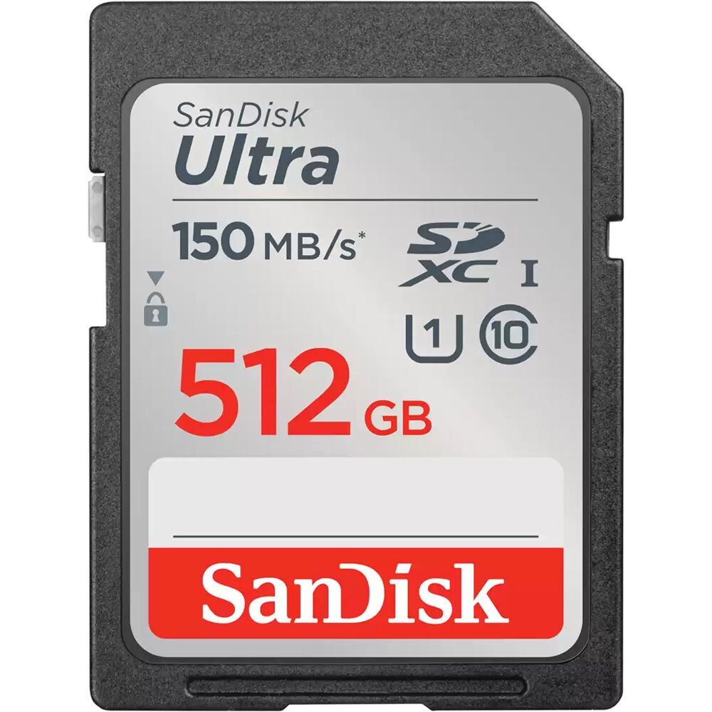 Foto do Produto Cartão de Memória SanDisk Ultra SDHC 512GB 150 MB/s Classe 10 – SDSDUNC-512G-GN6IN