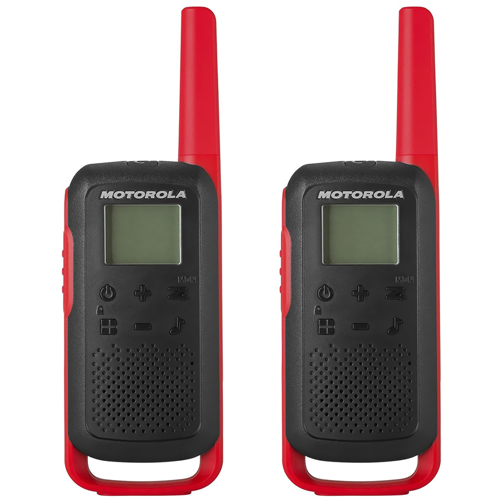 Foto do Produto Walkie Talkie Motorola T210 FRS / GMRS / 20 Milhas / Bivolt - Preto / Vermelho