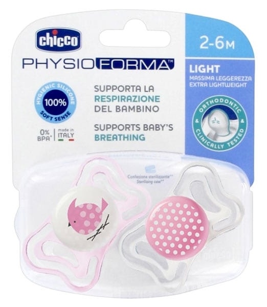Foto do Produto Chupeta Chicco Physio Shape Light 71031 com Estojo (2 Unidades)