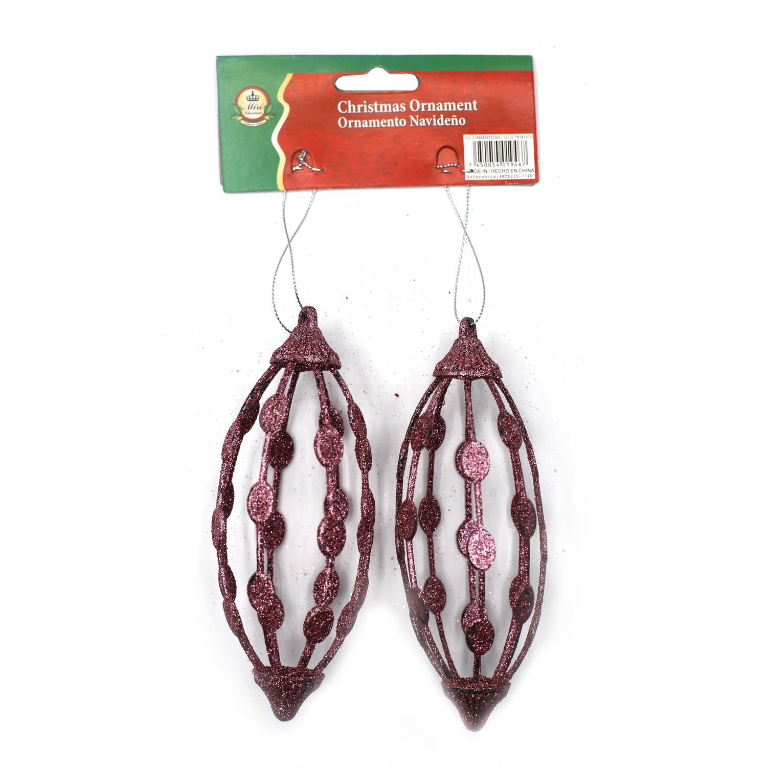 Foto do Produto COLGANTE NAVIDEÑO OVAL ROSA C/2PZS XMTX215-774E