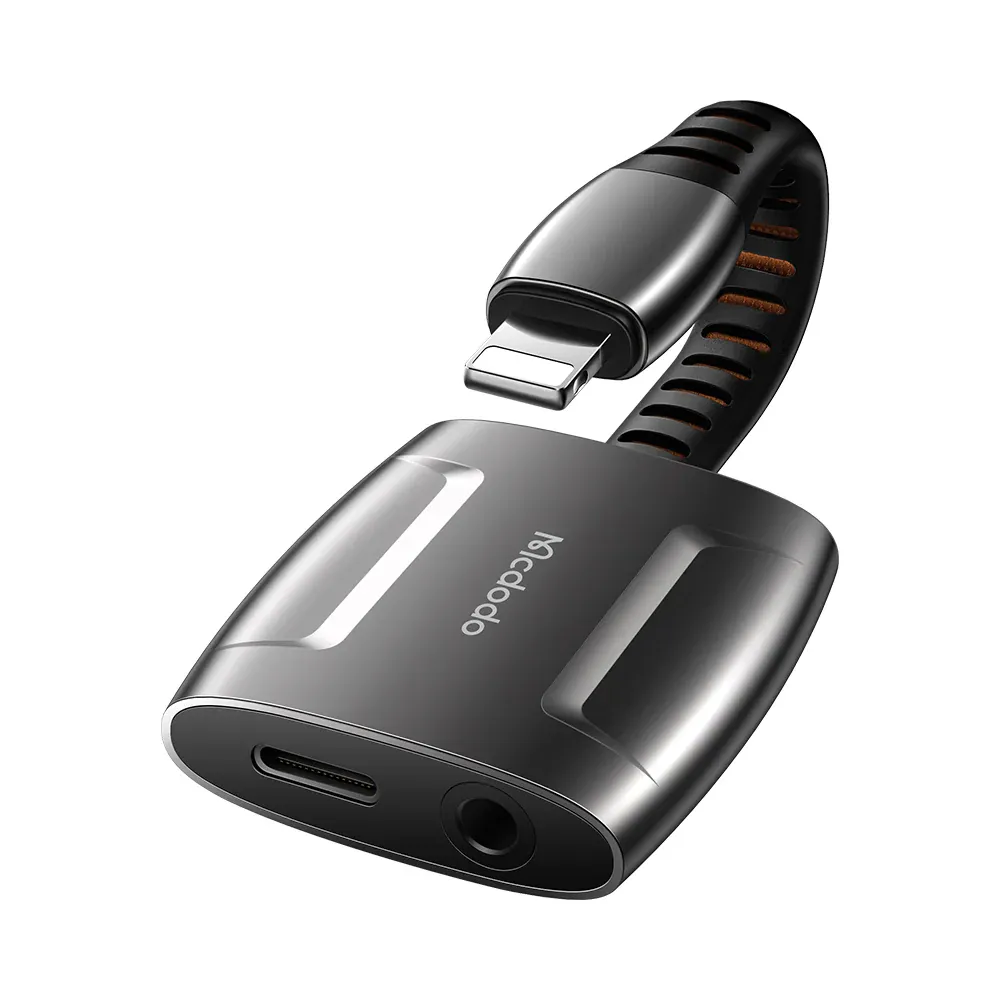 Foto do Produto MCDODO ADAPTADOR CA-0940 3 EN 1 LIGHTNING TO DUAL LIGHTNING & DC3.5
