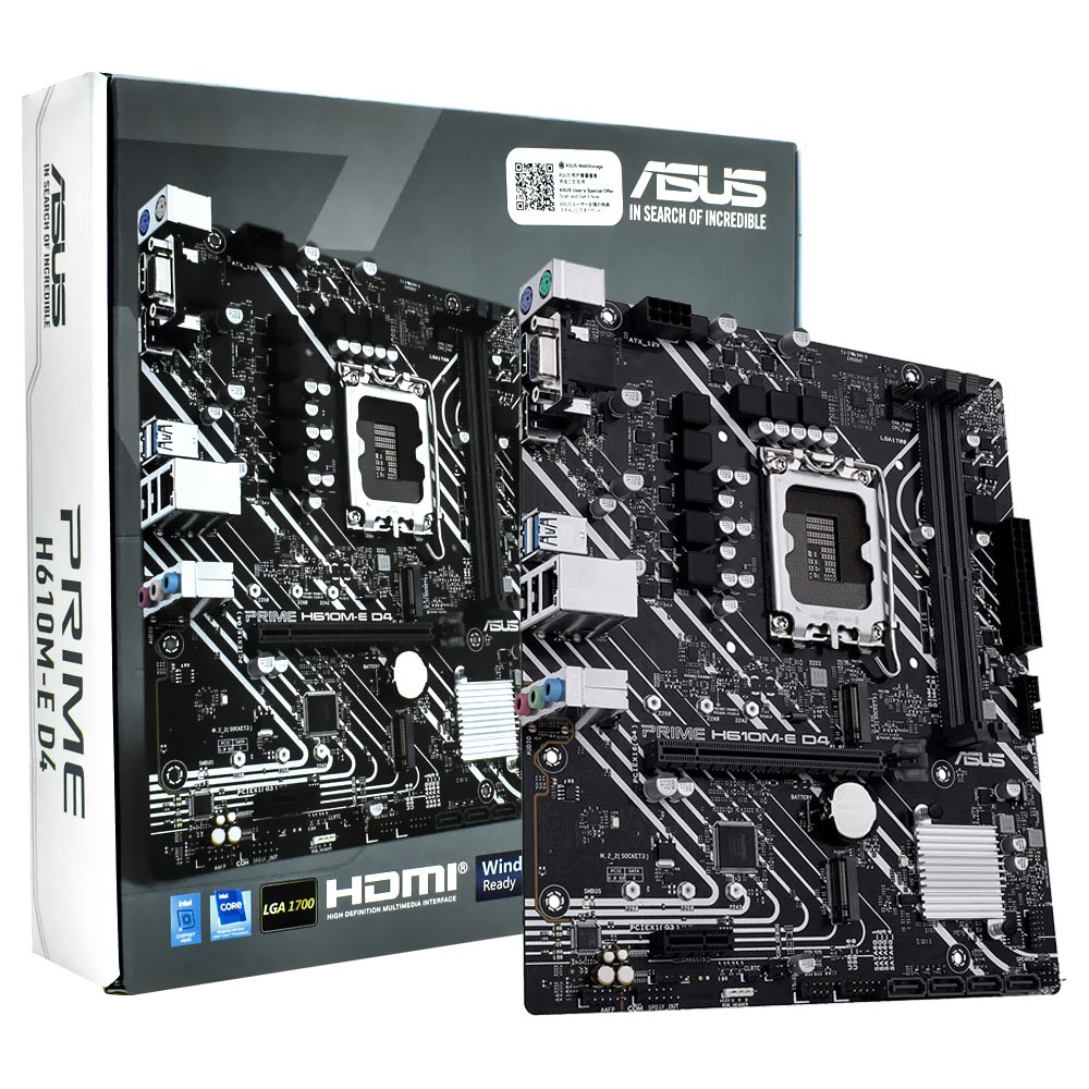 Foto do Produto Placa Mãe ASUS Prime H610M-E D4 Socket LGA 1700 / VGA / DDR4