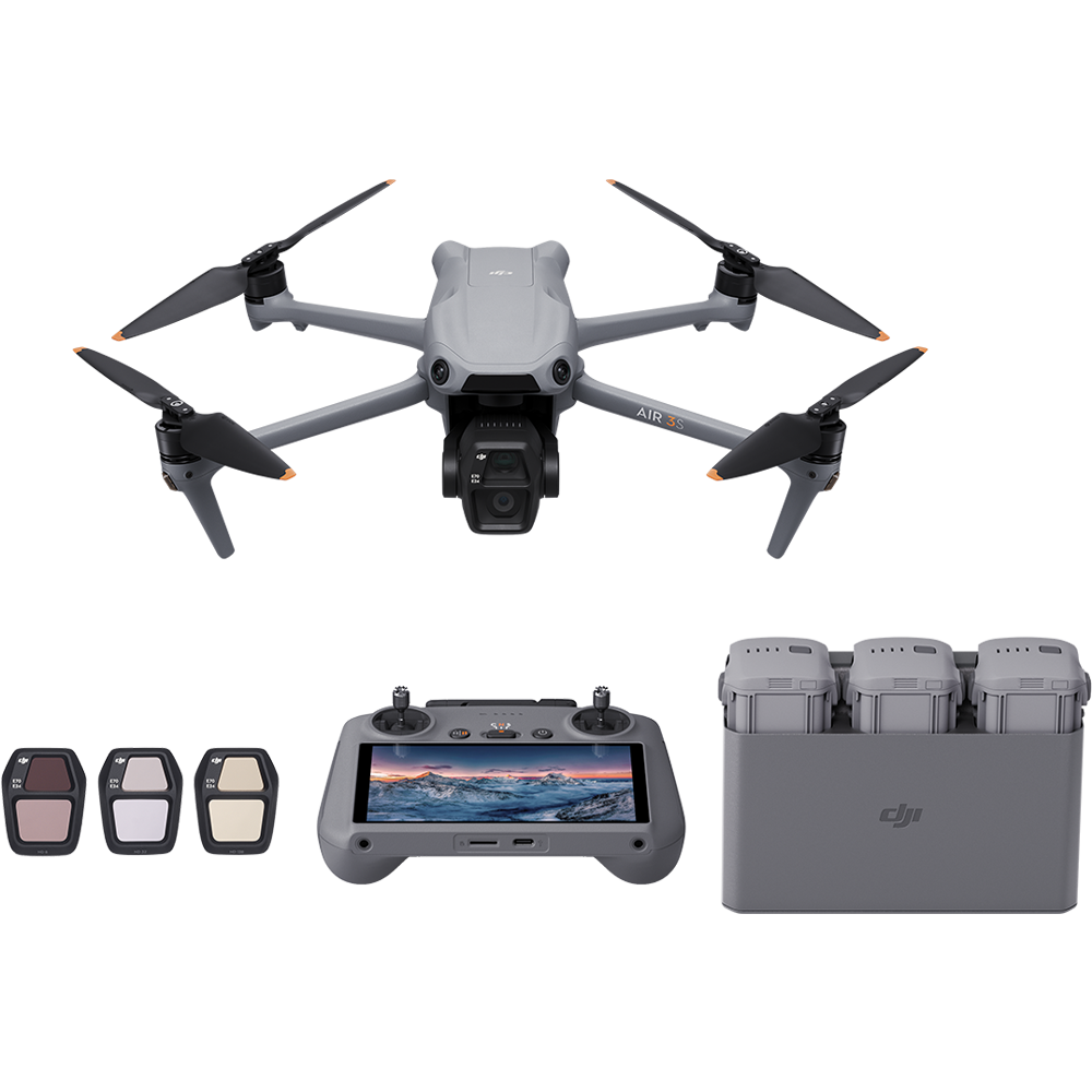 Foto do Produto Drone DJI Air 3s Fly More Combo (DJI RC 2)- 4K - Com Controle - GPS - Cinza