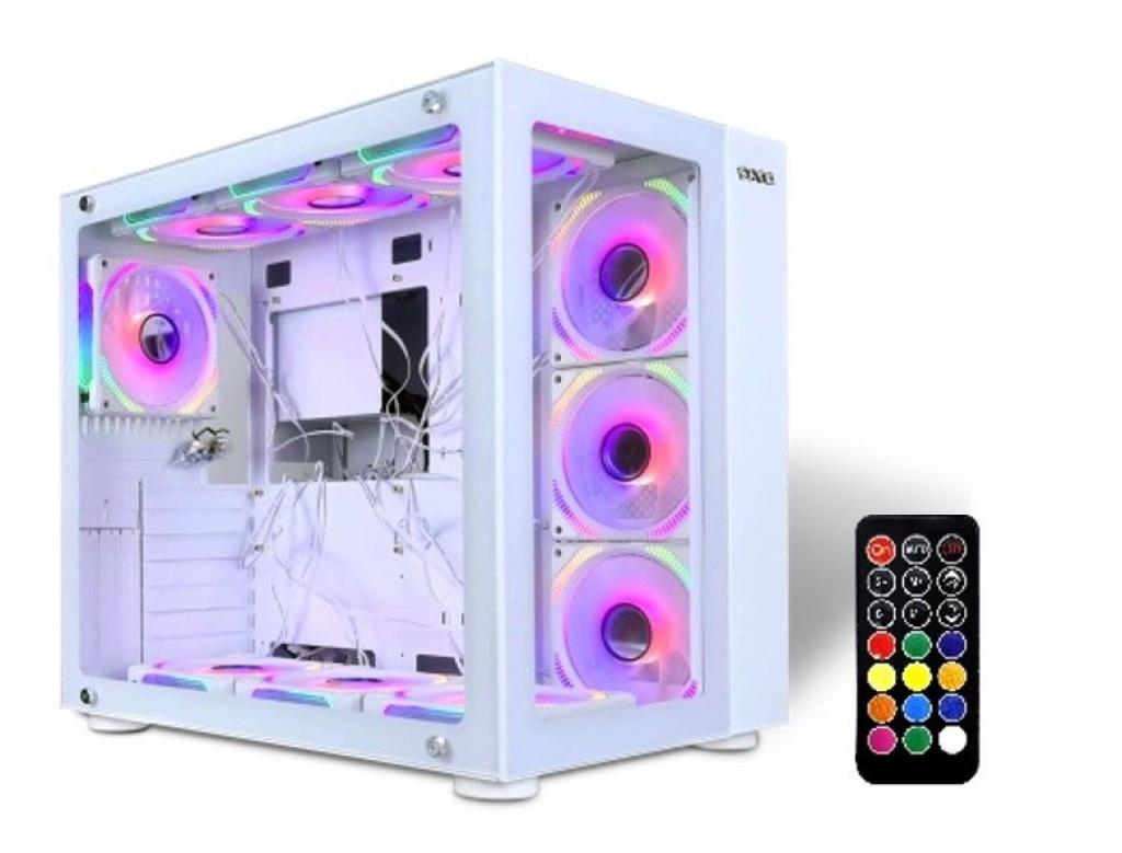 Foto do Produto Gabinete Satellite K895 Branco Com 10 Coolers ARGB