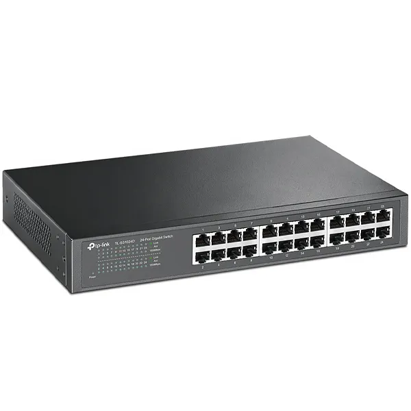 Foto do Produto Switch TP-Link TL-SG1024D com 24 Portas Ethernet de 10/100/1000 Mbps - Preto