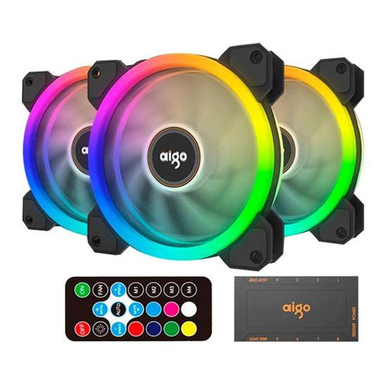 Foto do Produto Cooler Aigo DR12 Kit 3 em 1 RGB
