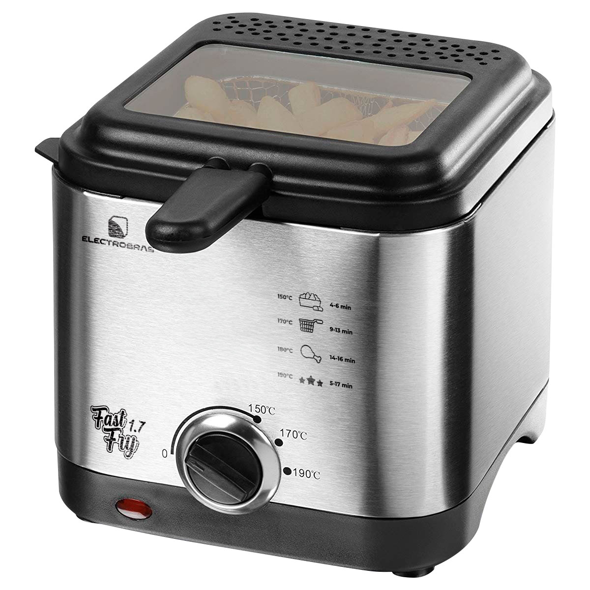 Foto do Produto Fritadeira Elétrica Electrobras Fast Fry EBFR-17 - 1000W - 1.7L - 220V 50/60Hz - Preto e Prata