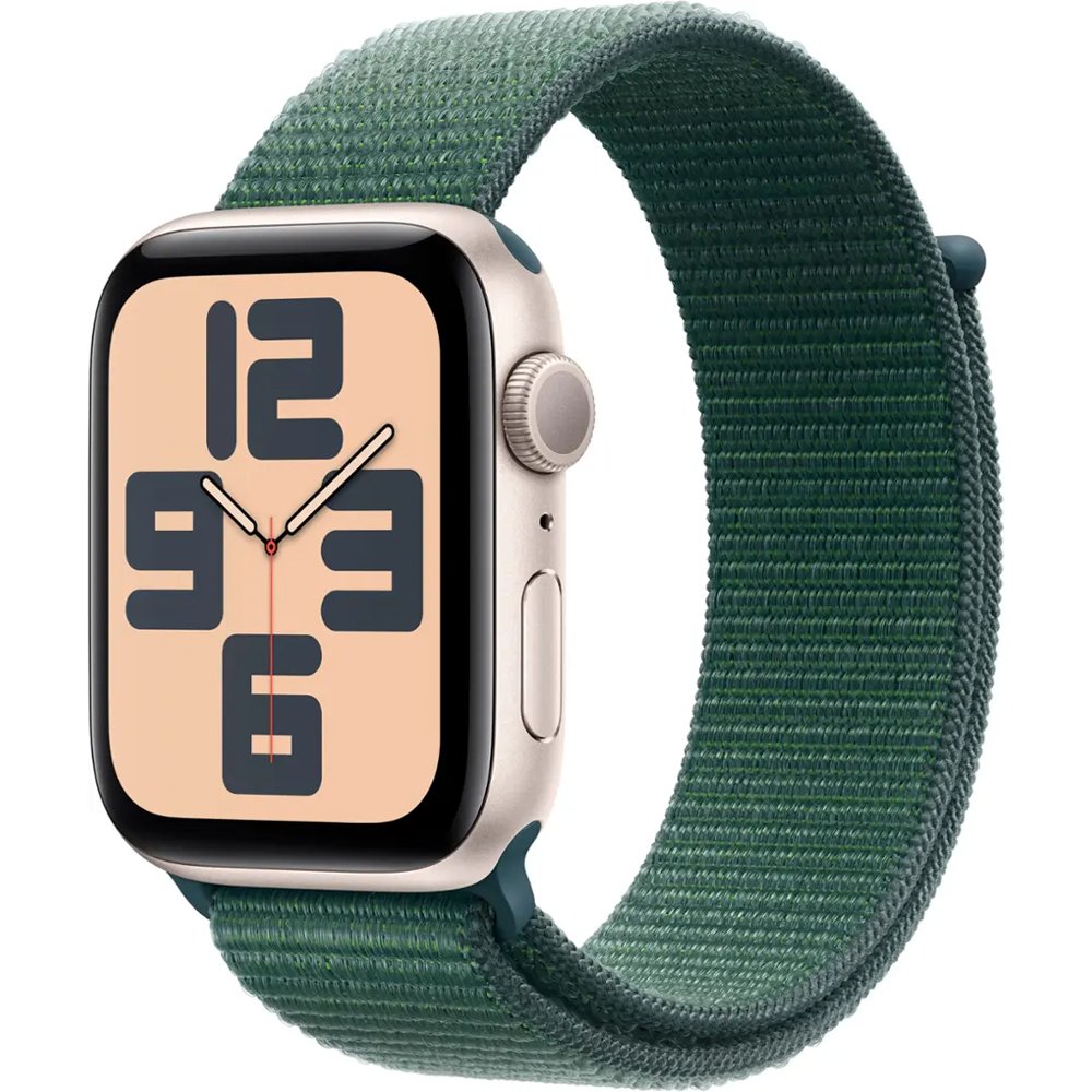 Foto do Produto Apple Watch Se 2 44mm GPS MXEW3LL/A Aluminum Silver/Sport Loop Lake Green